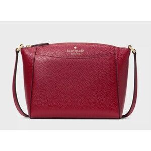 New Kate Spade Monica Pebbled Leather Crossbody Red Jam